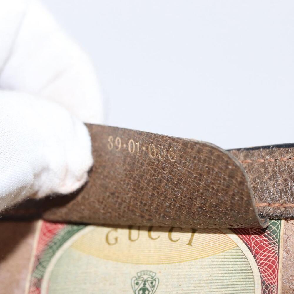 GUCCI GG Supreme Web Sherry Line Clutch Bag PVC Beige Gold 89 01 006 Auth 155387 - Picture 12 of 16